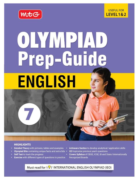 MTG Olympiad Prep-Guide Class 7 English (IEO) - Detailed Theory, Self Test with IEO Topicwise Previous Year Question Paper For SOF 2024-25 Exam